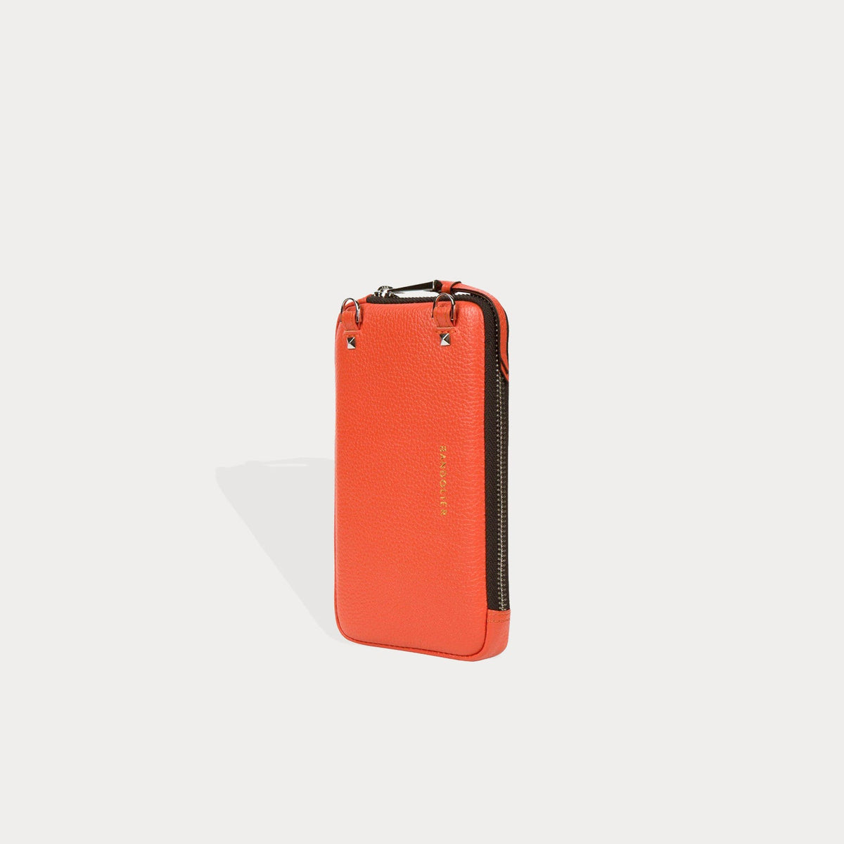 Pebble Leather Expanded Zip Pouch - Orange/Silver – Bandolier