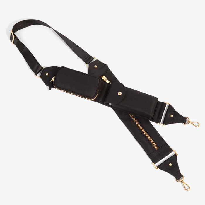 Billie Nylon Crossbody Utility Strap Only - Black/Gold – Bandolier