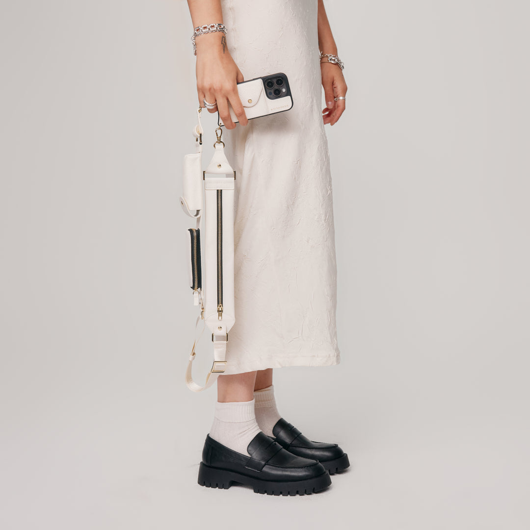 Billie Utility Crossbody with Case - Ivory/Gold