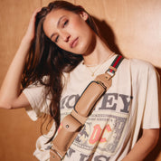 Billie Crossbody Utility Strap Only - Tan/Gold Fashion Strap Bandolier 