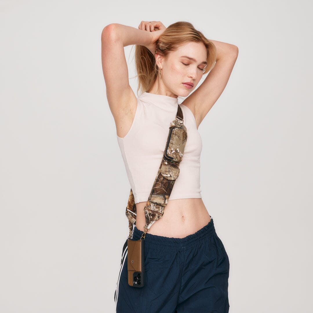 Billie Crossbody Utility Strap Only - Real Tree/Gold Fashion Strap Bandolier 