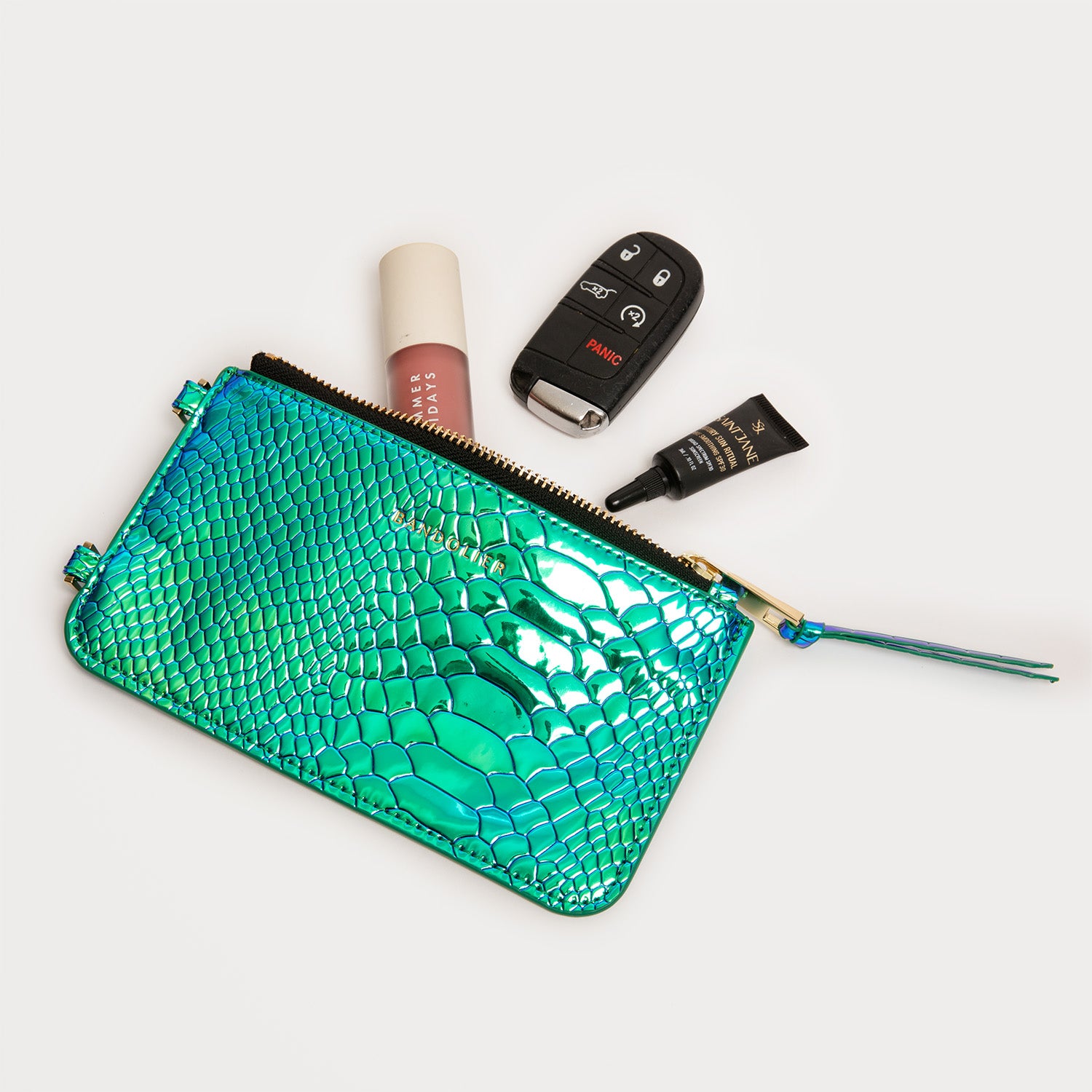 Ariel Classic Zip Pouch  - Iridescent Blue Green/Gold