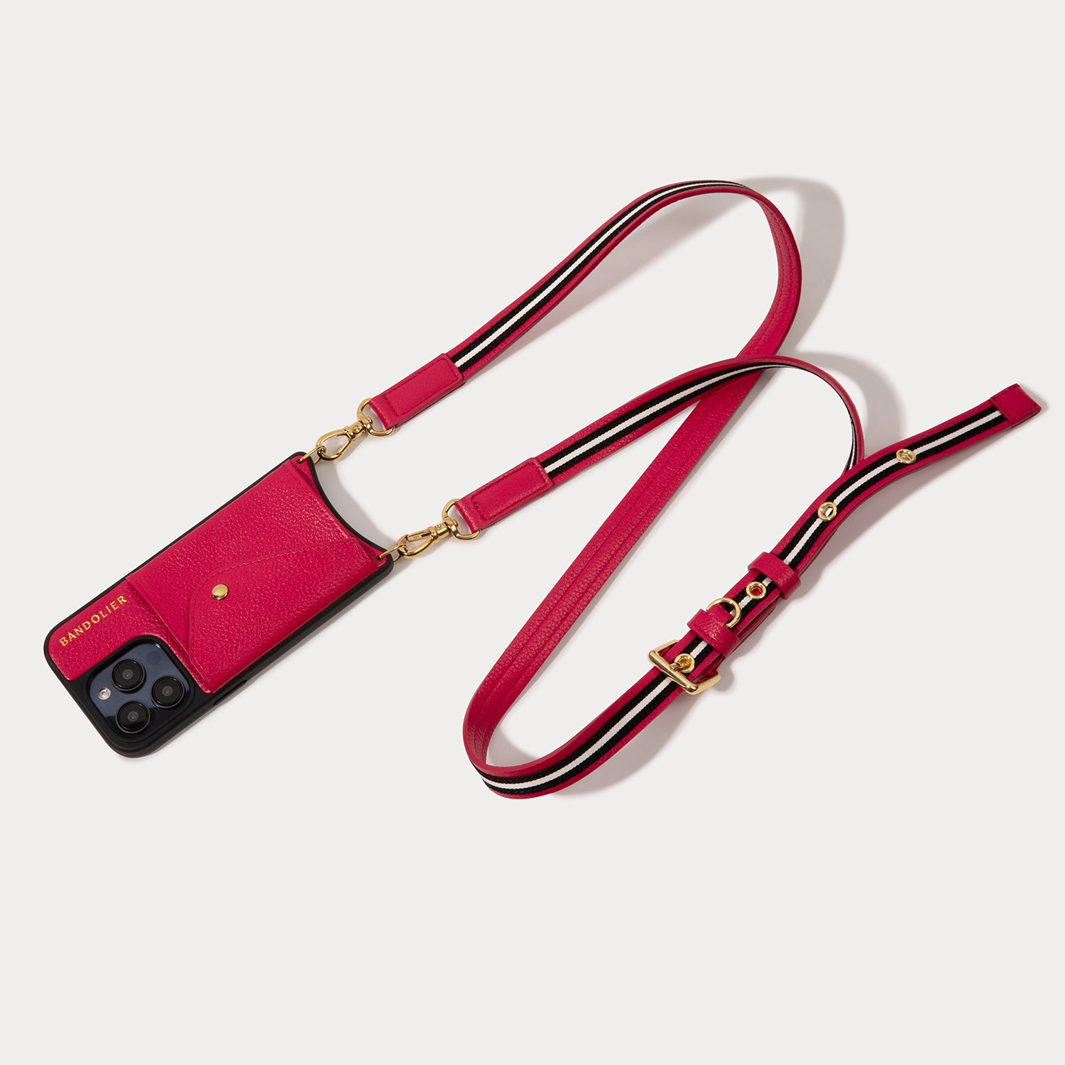 Kimmie Adjustable Crossbody Bandolier- Red/Gold