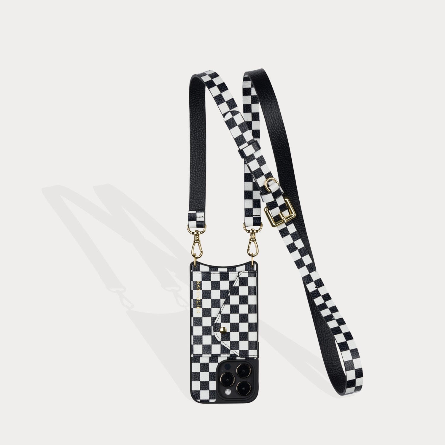 Hailey Rhinestone Strap Only in Black/Silver | Genuine Leather | Bandolier Style