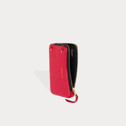 Pebble Leather Expanded Zip Pouch - Red/Gold Pouch Bandolier 