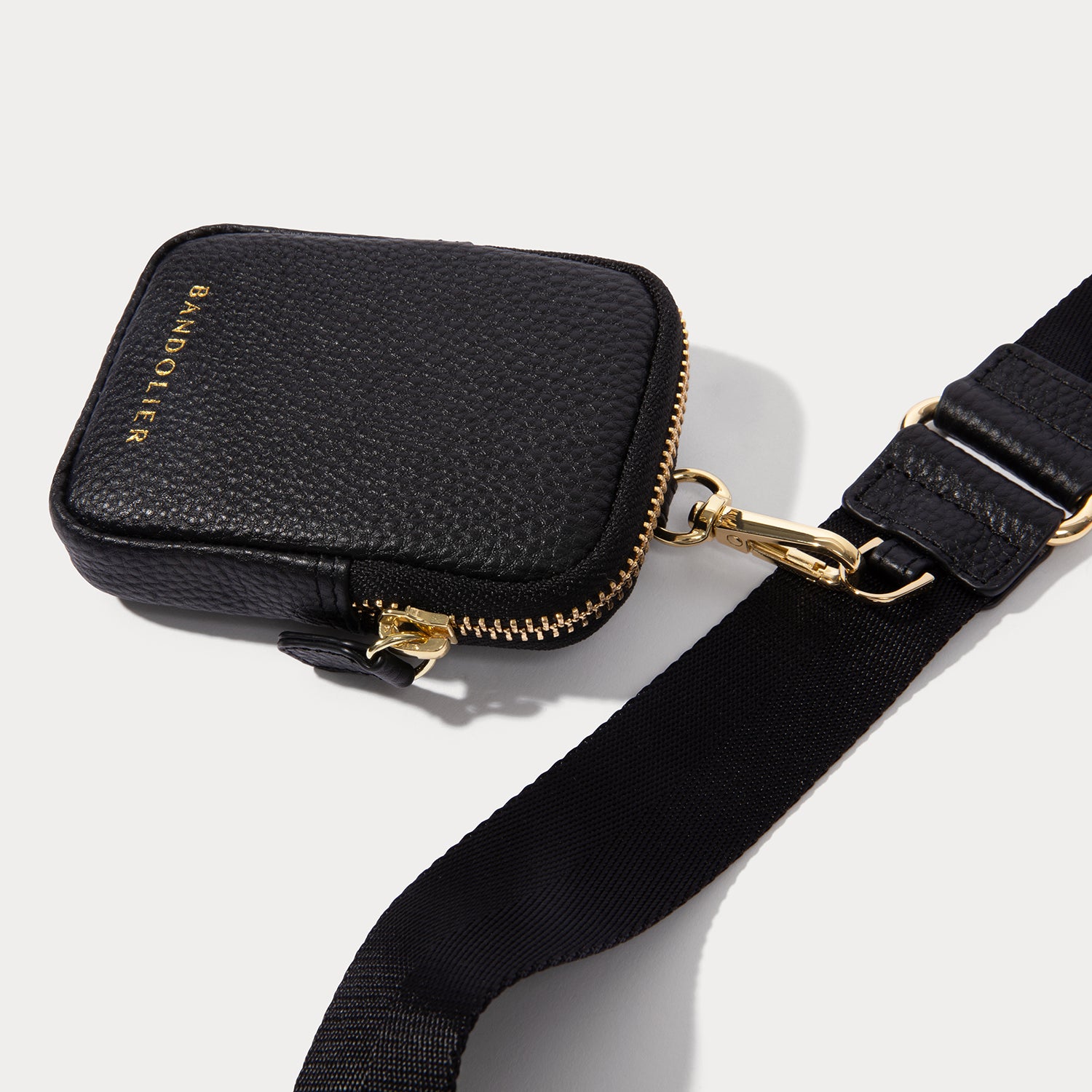 Bodie Crossbody Strap Only with Mini Zip Pouch - Black/Gold