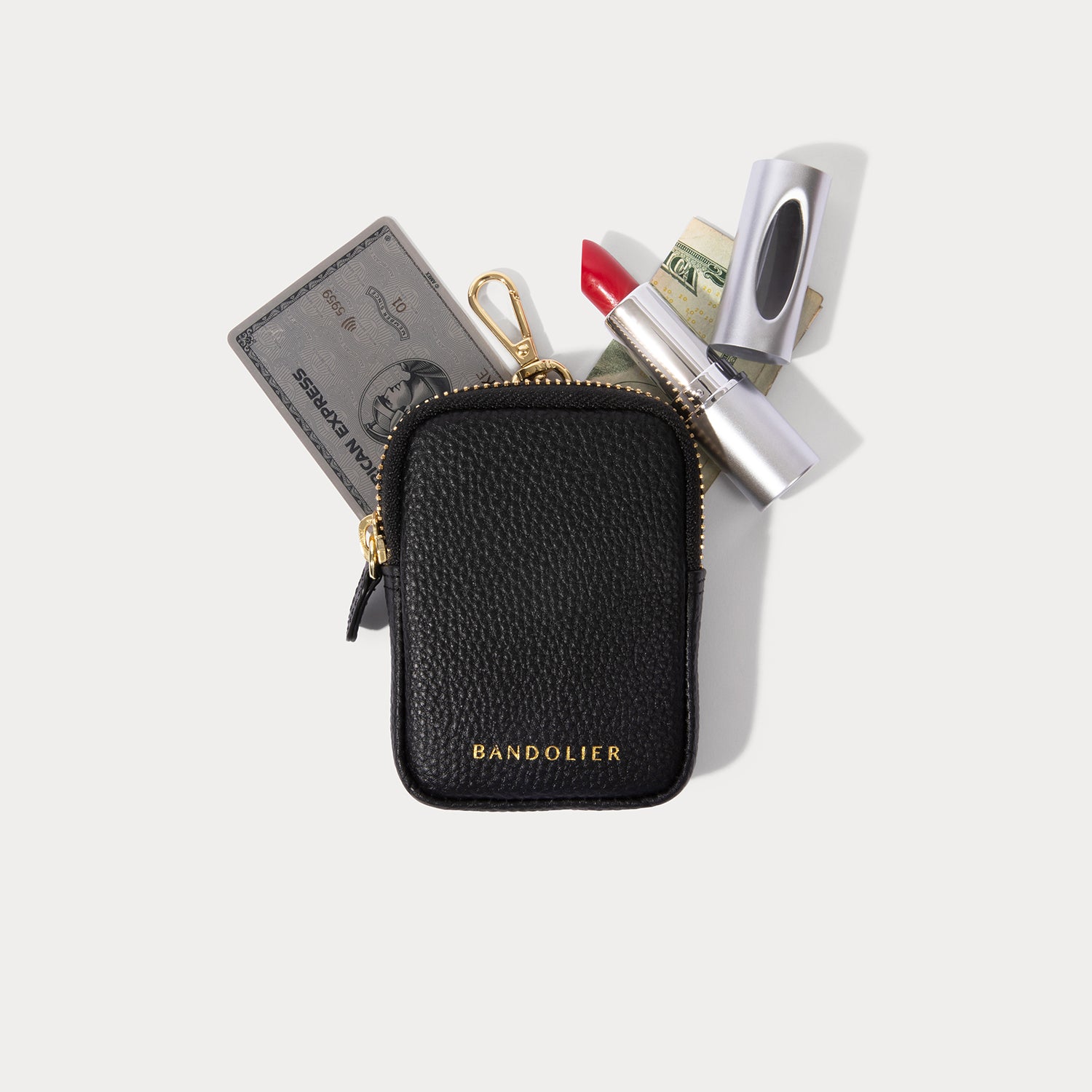 Bodie Crossbody Strap Only with Mini Zip Pouch - Black/Gold