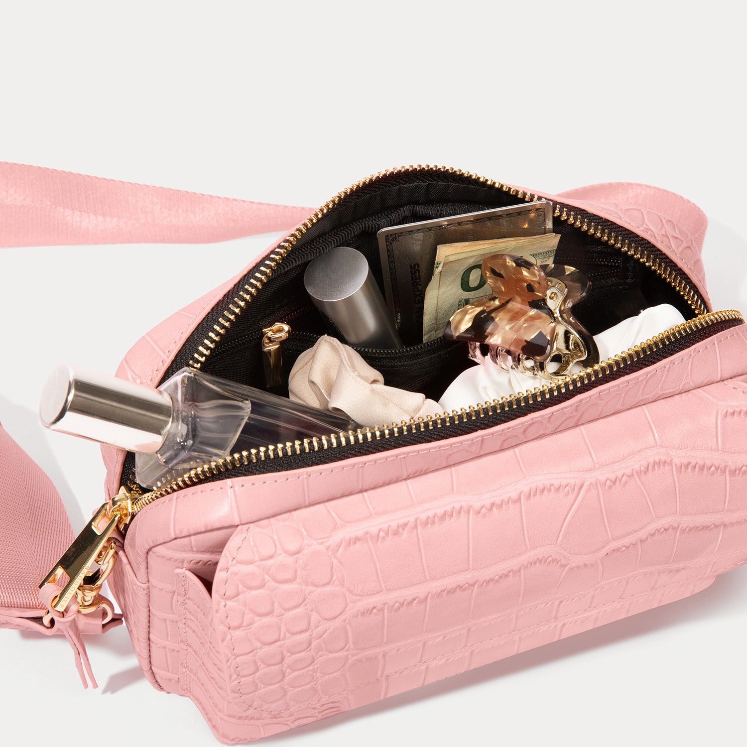 Miller Bag - Pink Croc/Gold