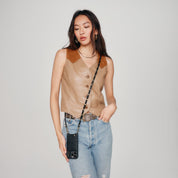 Sarah Pebble Leather Crossbody Bandolier - Black/Gold Bandolier Core Bandolier 