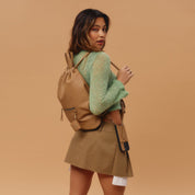 Drawstring Backpack - Tan/Gold Bags Bandolier 