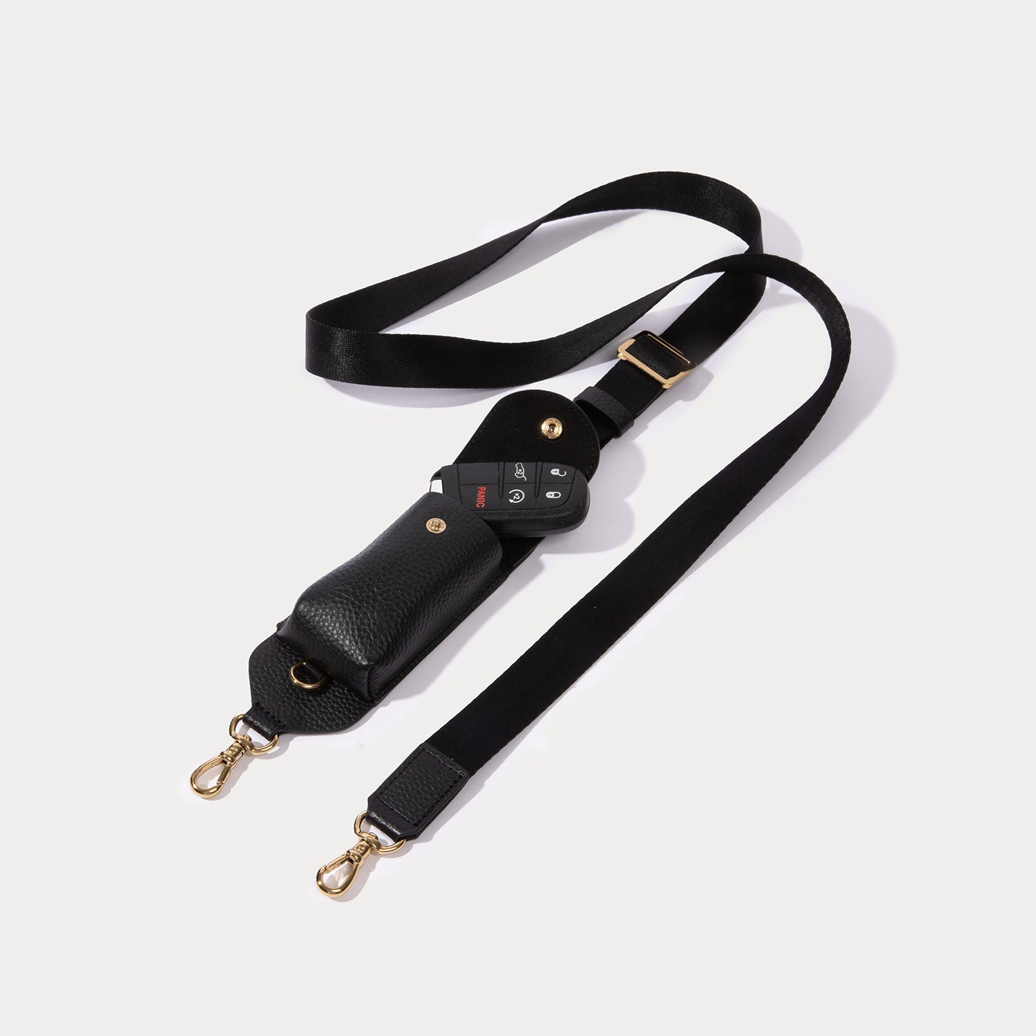 Lana Key Crossbody Strap - Black/Gold