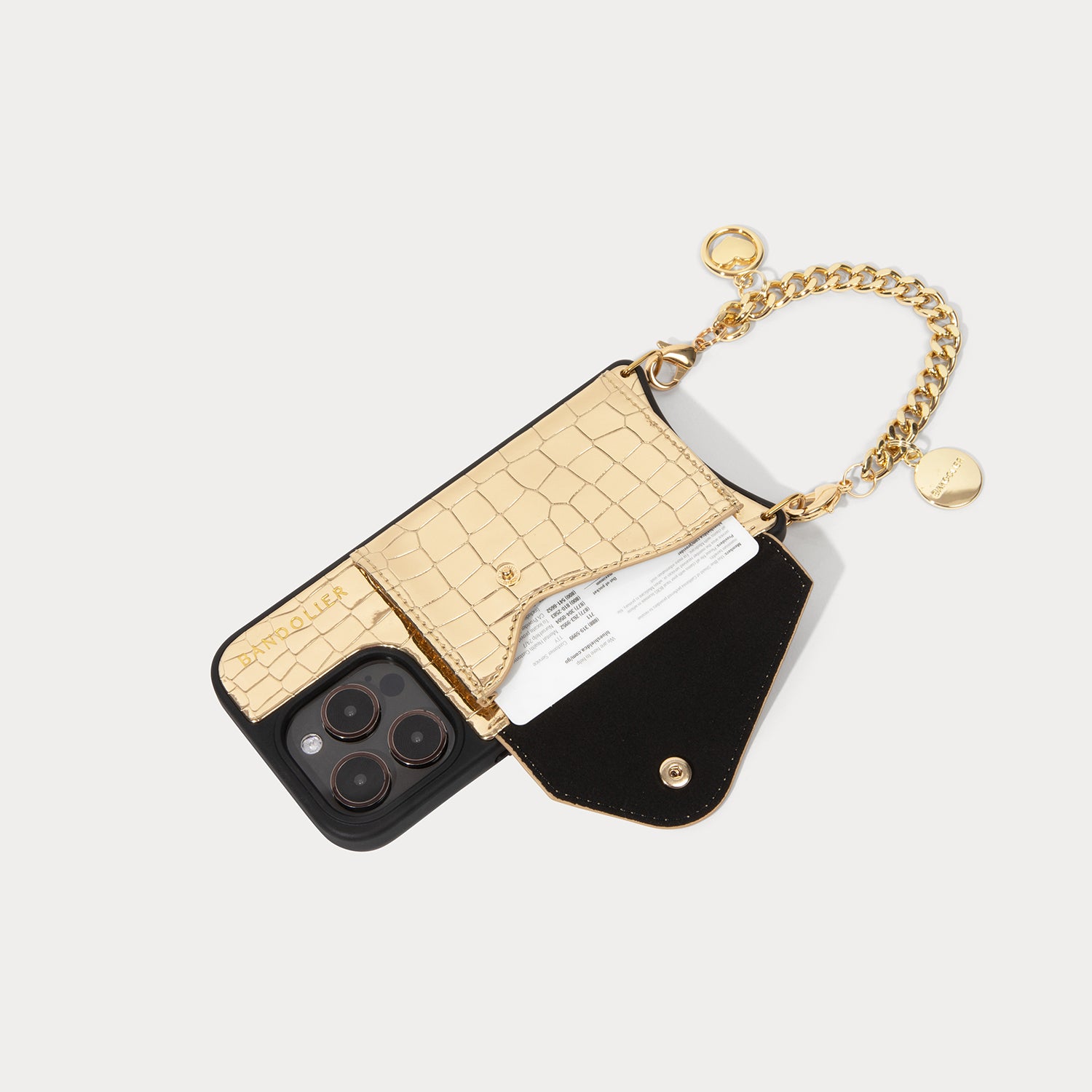 Kelsey Wristlet - Gold Croc/Gold