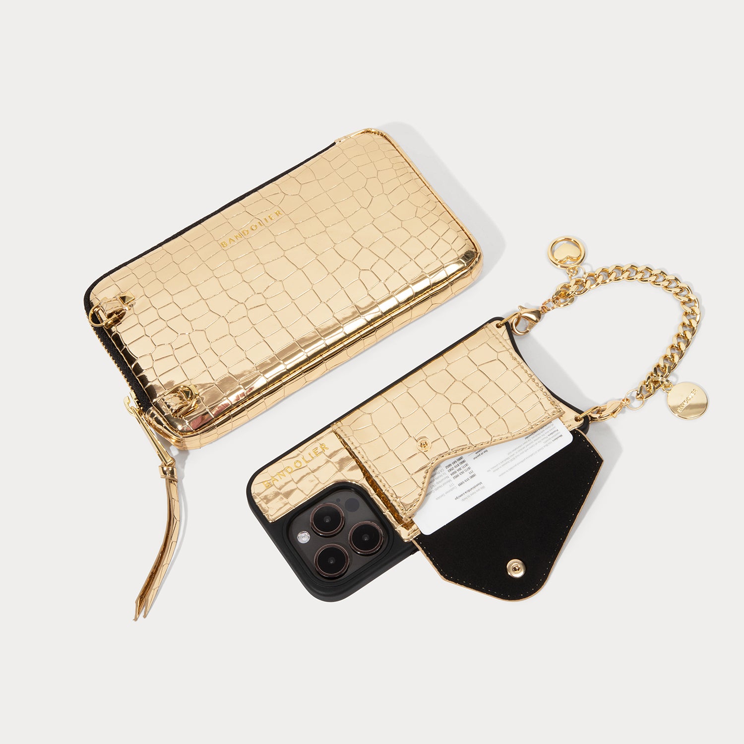 Kelsey Set - Gold Croc/Silver