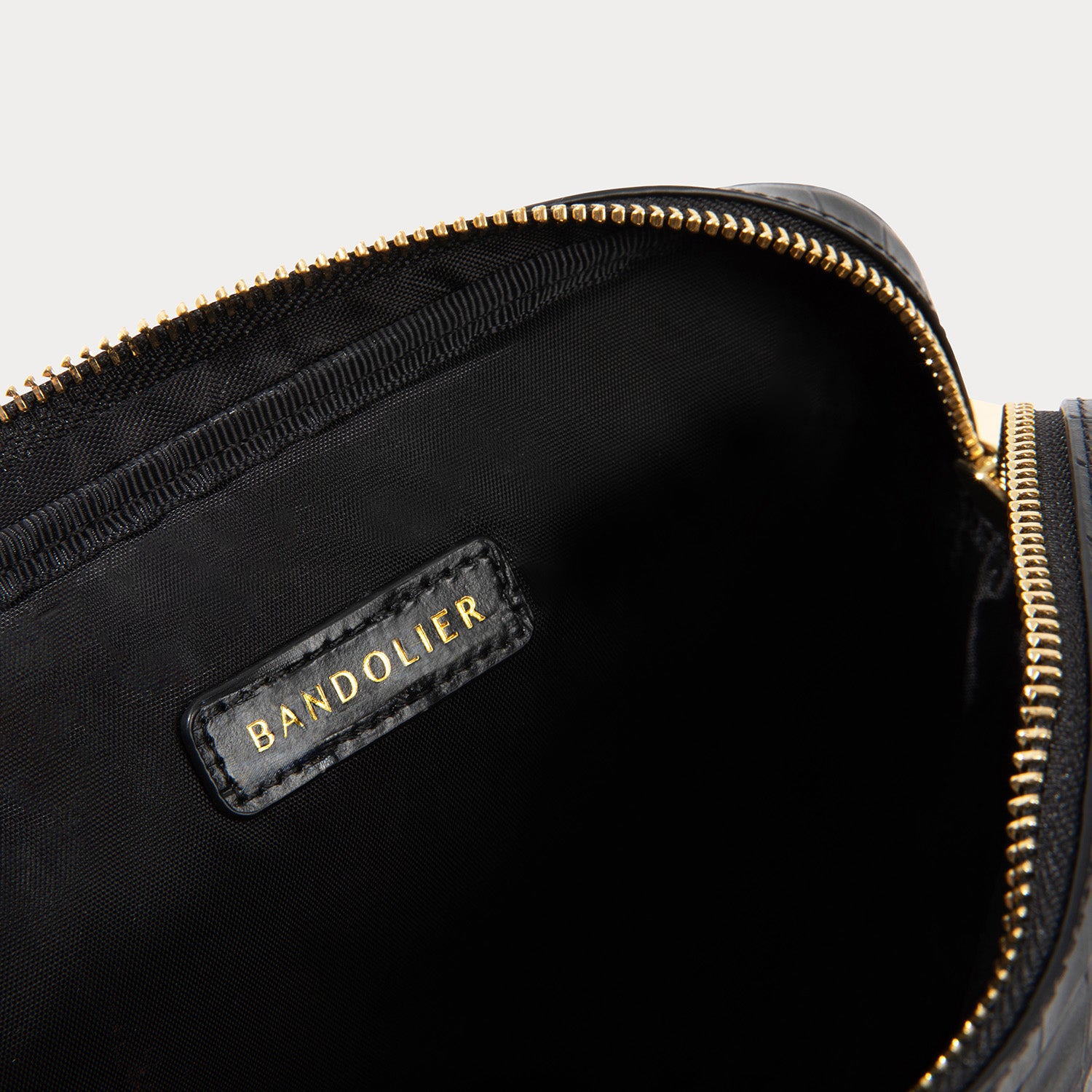 Drew Bag - Black Croc/Gold