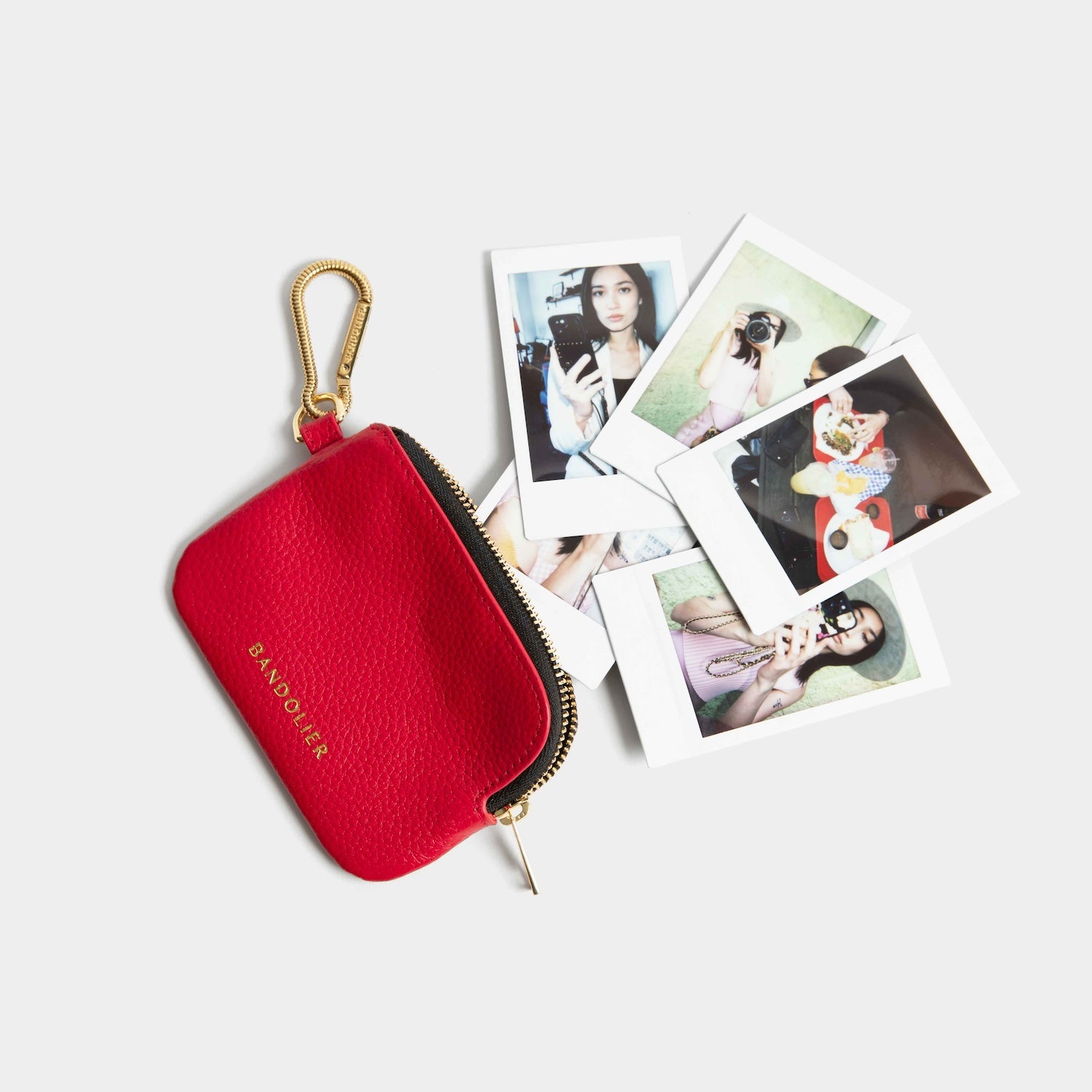 Key Zip Pouch - Red/Gold