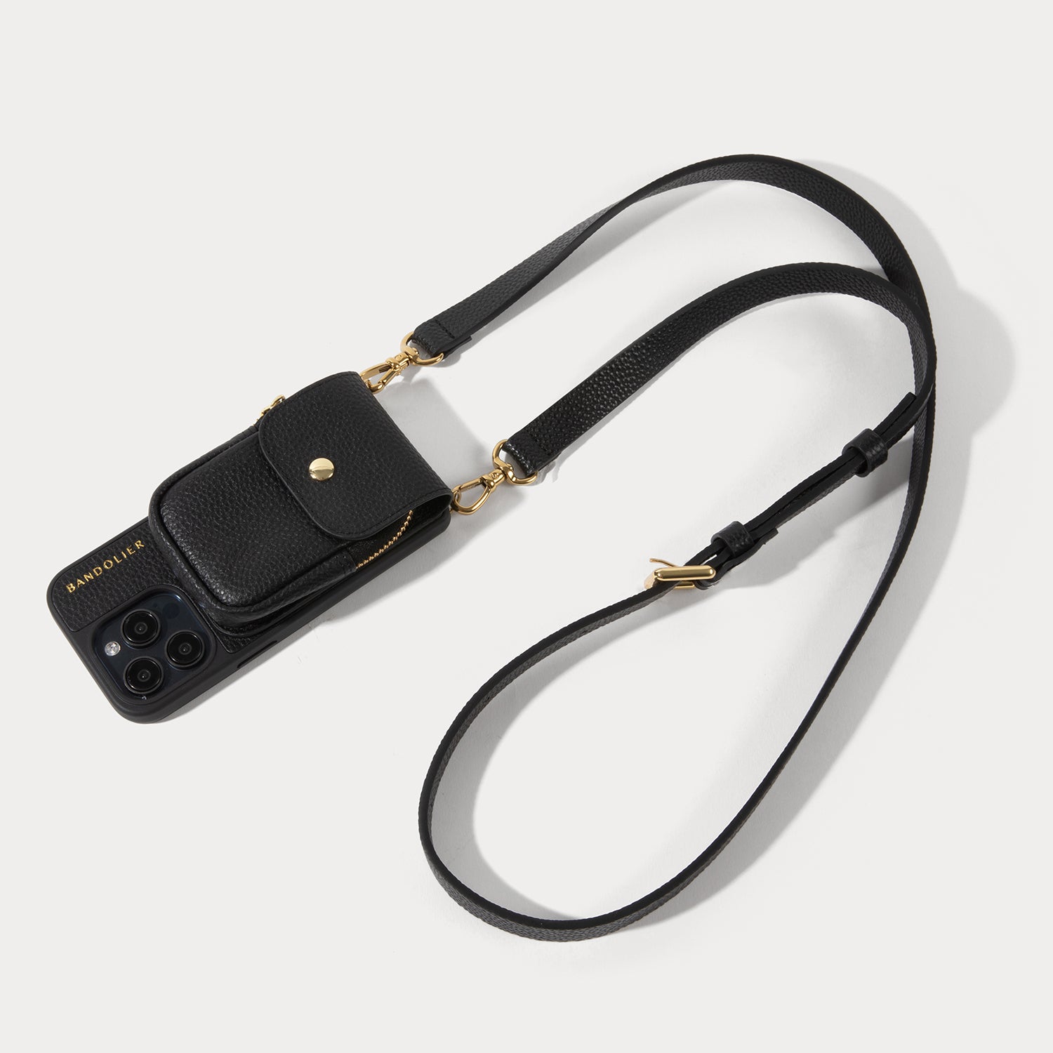 River Magnet Crossbody Phone Case - Black/Gold