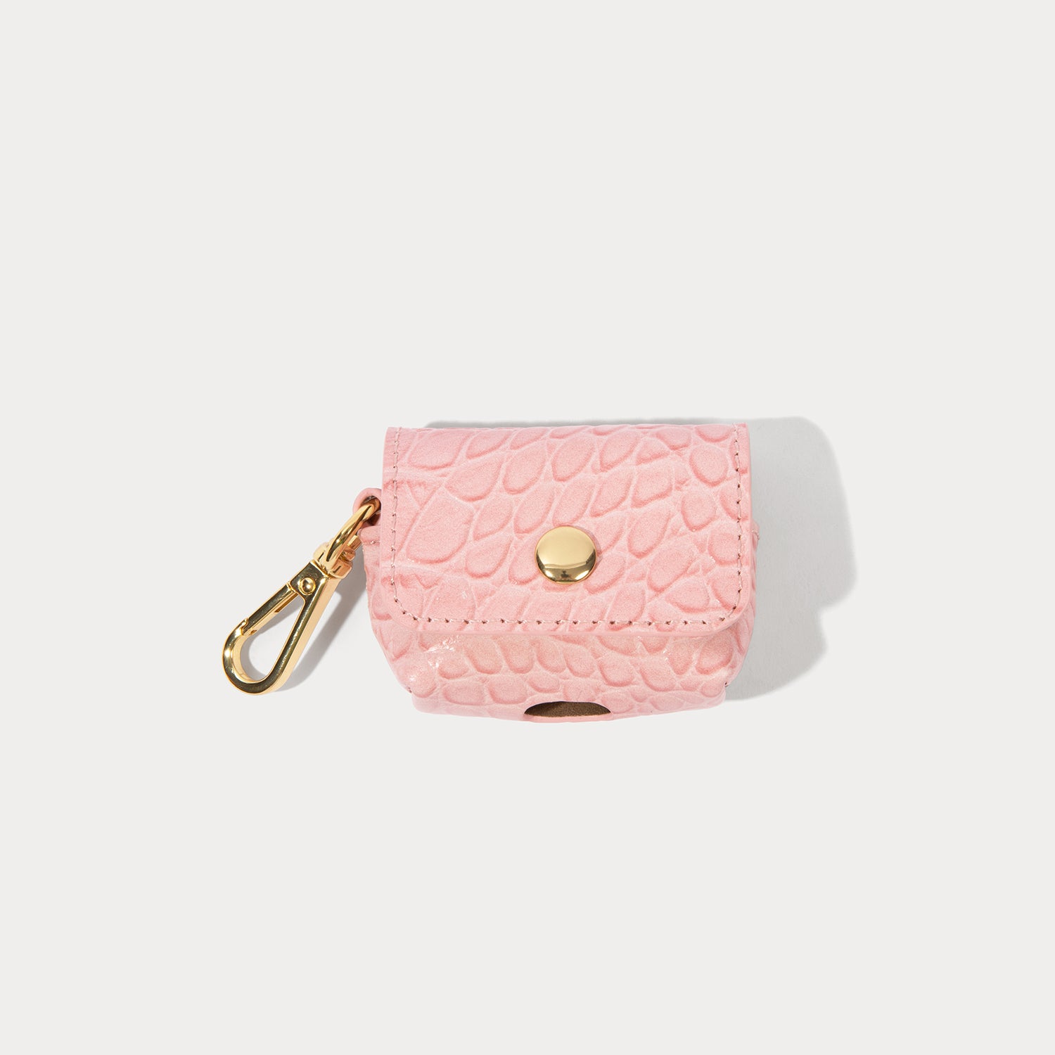 Avery AirPods Clip-On Pouch  - Pink Croc/Gold