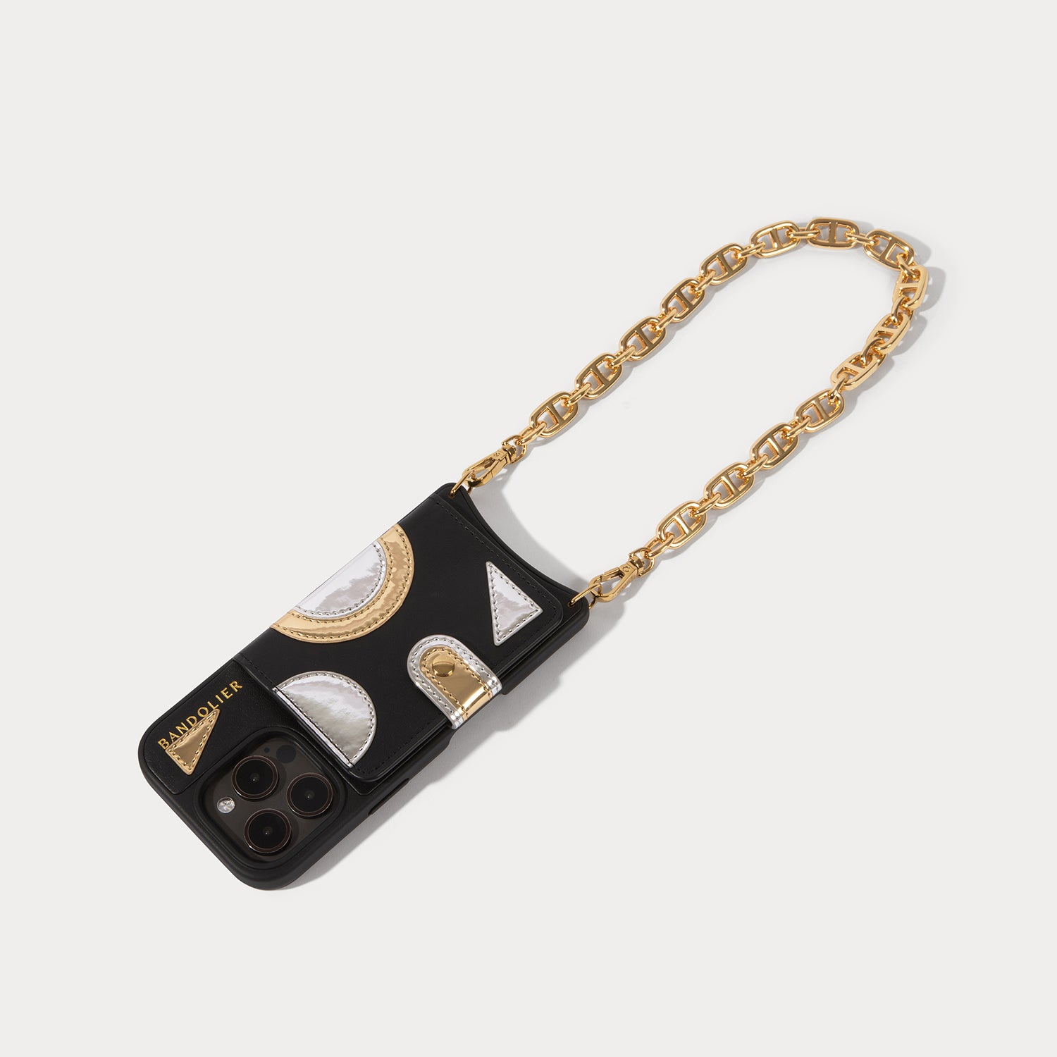 Isla MagSafe Charging Wristlet Phone Case - Black/Gold