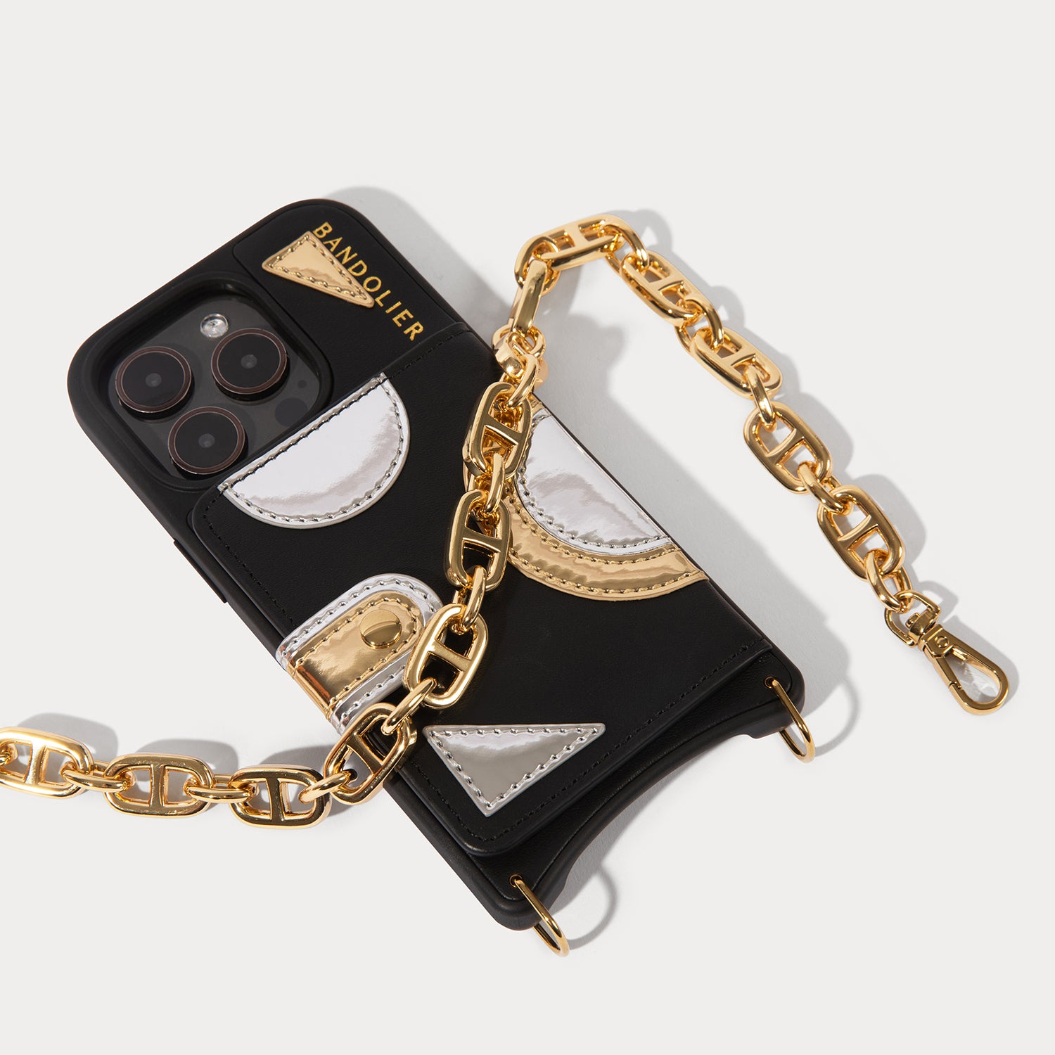 Isla MagSafe Charging Wristlet Phone Case - Black/Gold