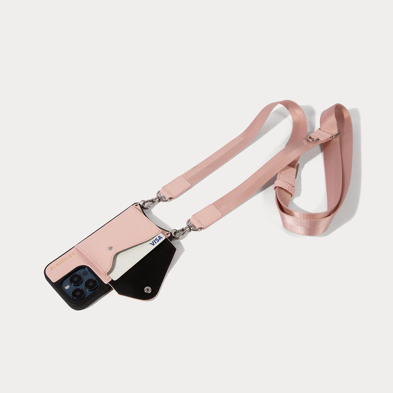 Bobby Crossbody Phone Case - Pastel Pink/Silver