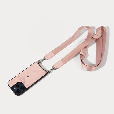 Bobby Crossbody Phone Case - Pastel Pink/Silver