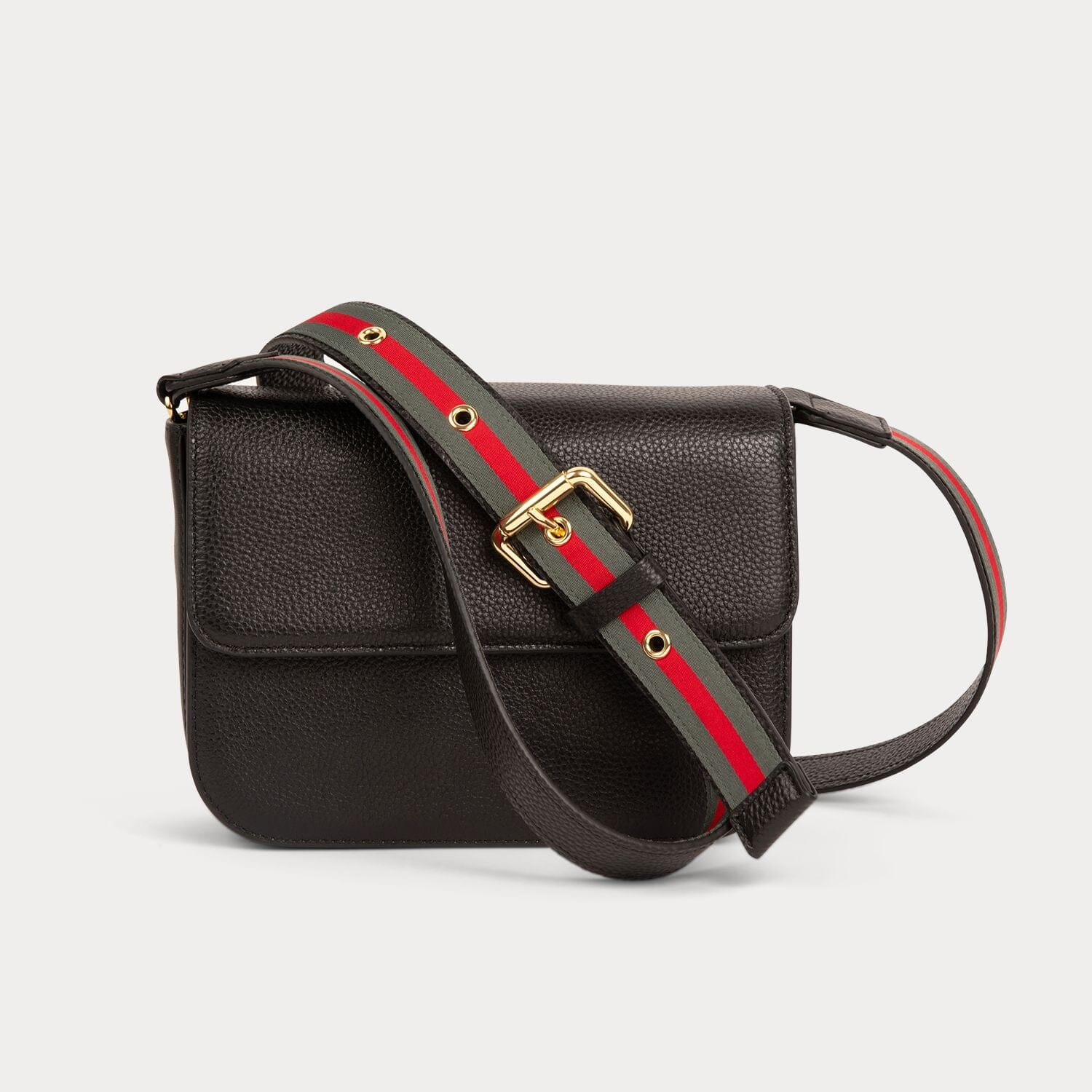 Gucci Style Red Green Handbag Strap - Gold Hardware