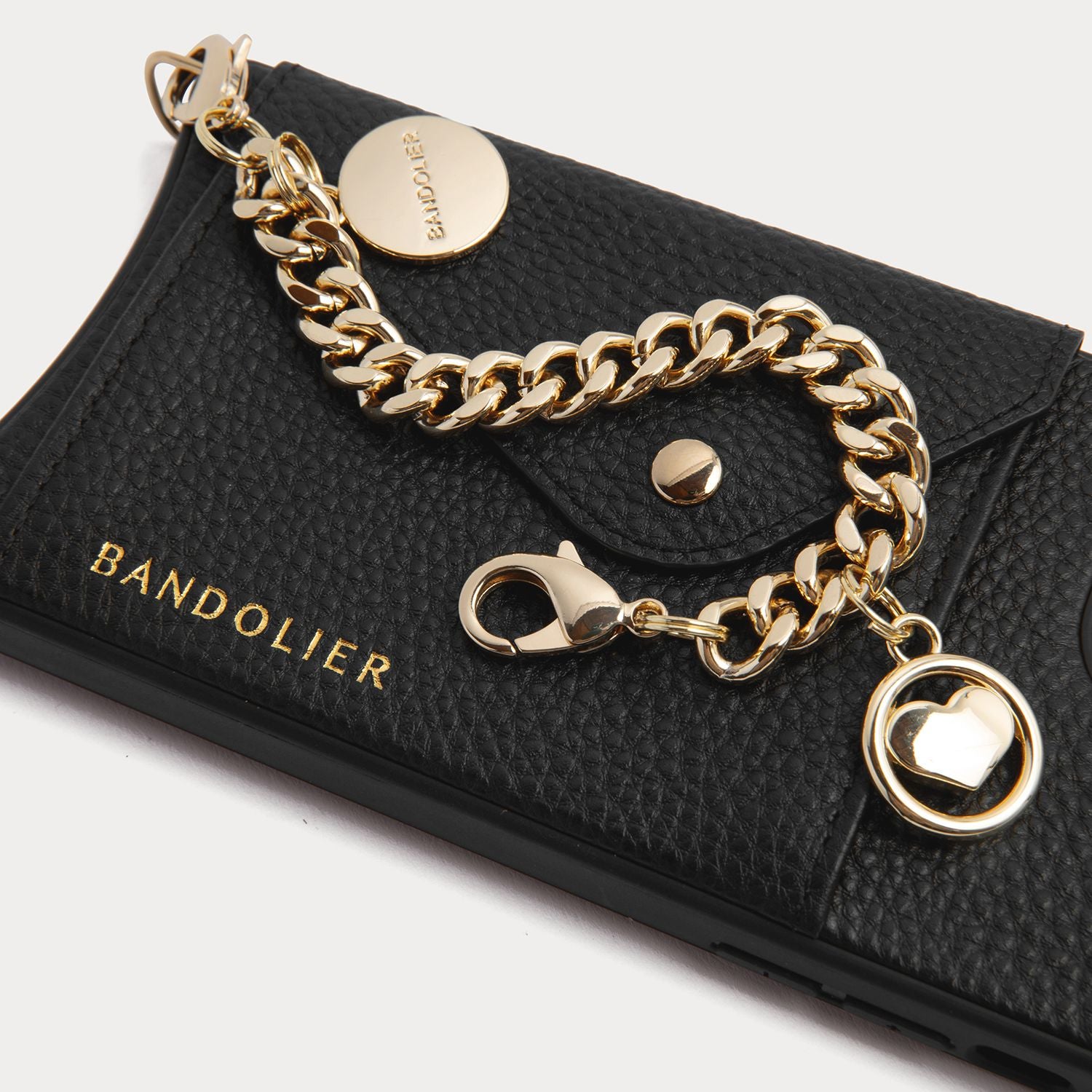 Hailey + Charm Wristlet Set - Black/Gold