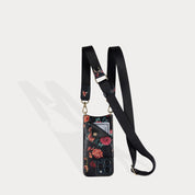 Bobby Floral Crossbody Bandolier - Black Floral/Gold Bandolier 