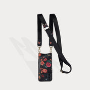 Bobby Floral Crossbody Bandolier - Black Floral/Gold Bandolier 