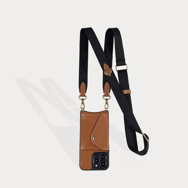 Lauren Leather Crossbody Bandolier - Sienna/Gold