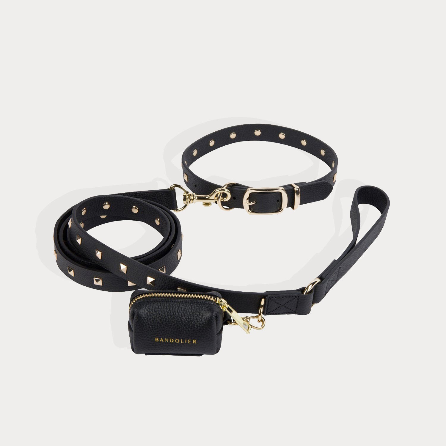 The Sarah Dog Leash - Black/Gold Accessories Bandolier 