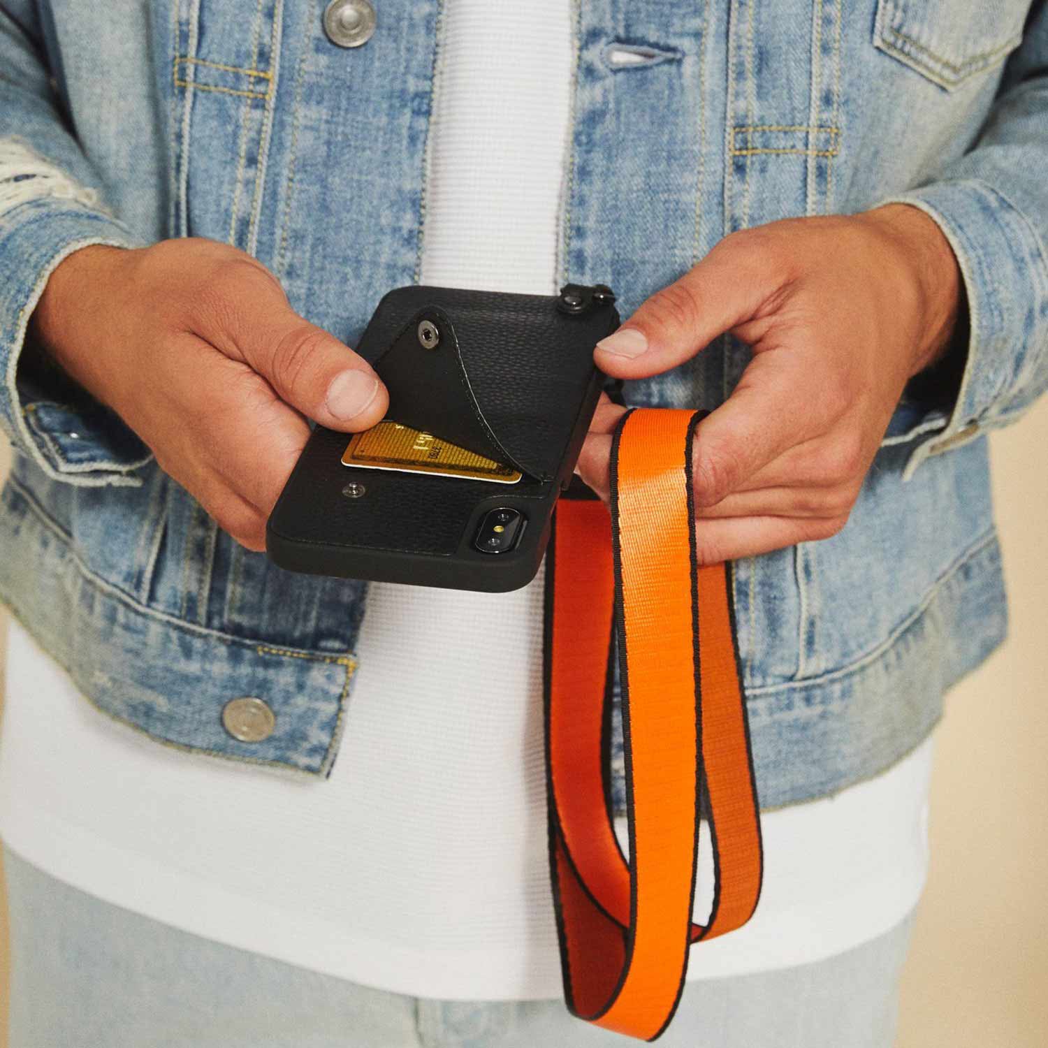 Ryder Wallet Lanyard - Orange/ Pewter Mens Bandolier 