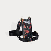 Bobby Floral Crossbody Bandolier - Black Floral/Gold Bandolier 