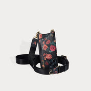 Bobby Floral Crossbody Bandolier - Black Floral/Gold Bandolier 