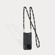 Sarah Pebble Leather Crossbody Bandolier - Black/Gold Bandolier Core Bandolier 