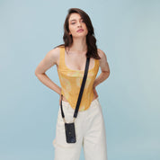 Bobby Nylon Adjustable Crossbody Strap - Black/Gold Strap Bandolier 