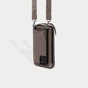 Pebble Leather Expanded Zip Pouch - Grey/Silver Pouch Bandolier 