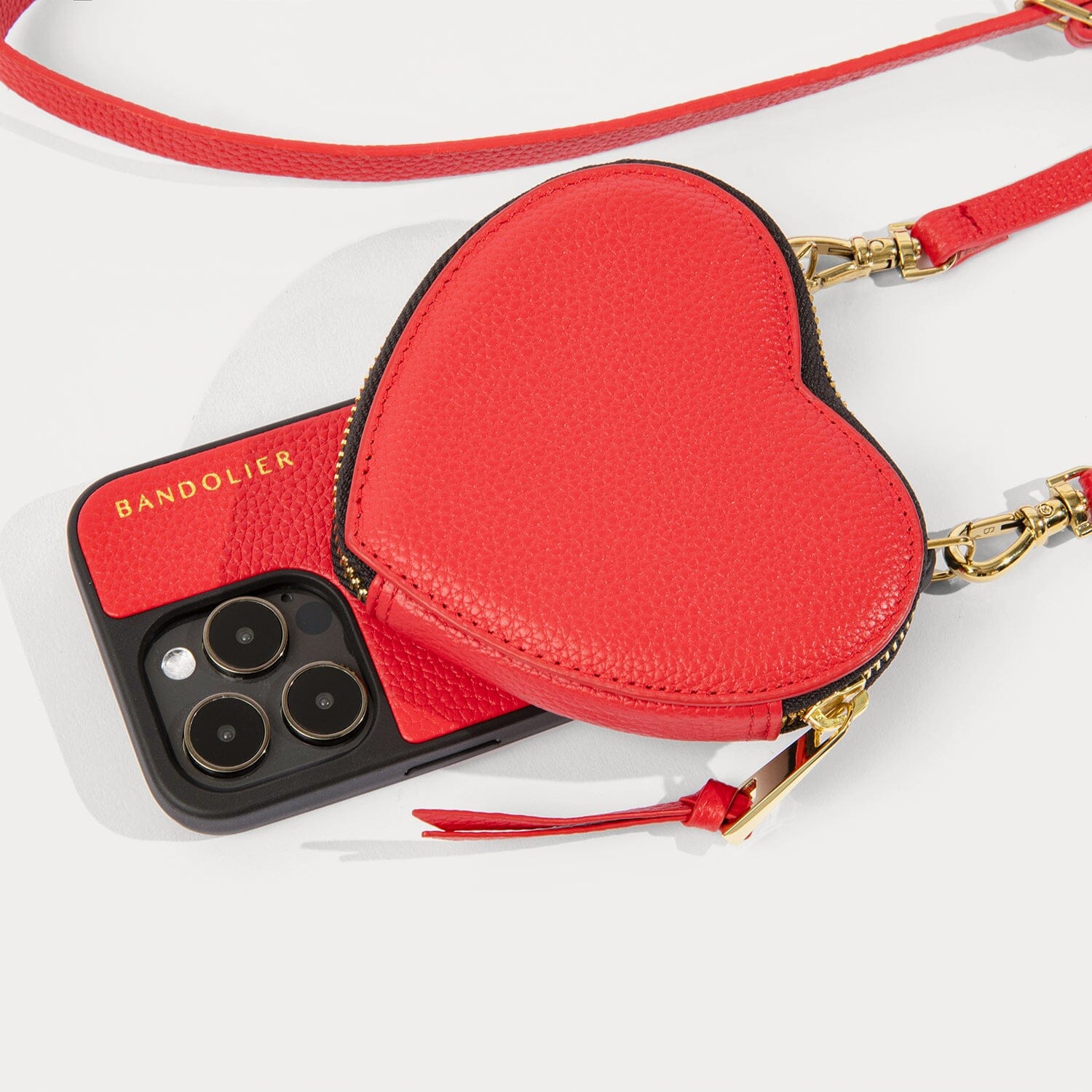 Willa Heart Pouch Bandolier - Red/Gold Bandolier 