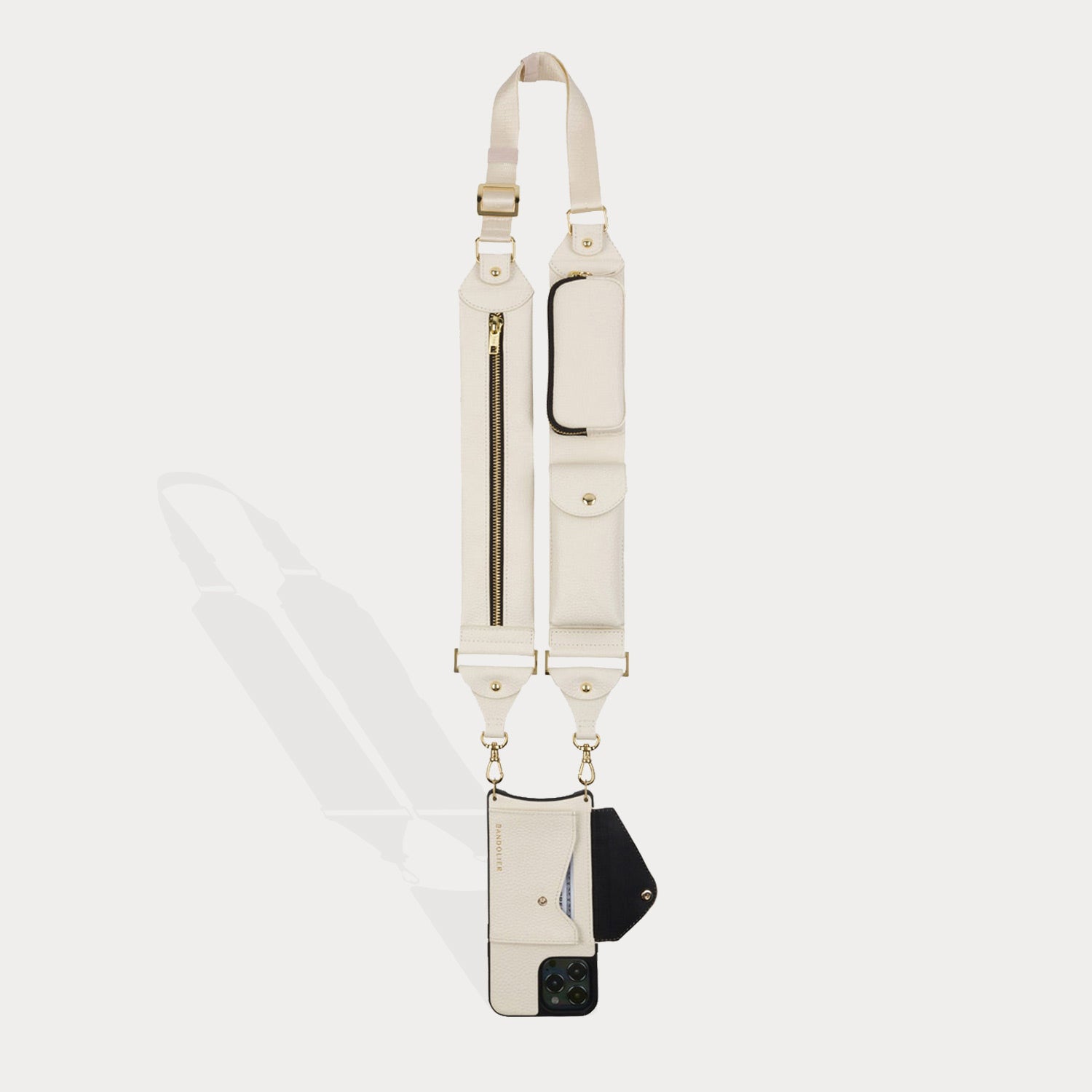 Billie Utility Crossbody with Case - Ivory/Gold Bandolier Bandolier 