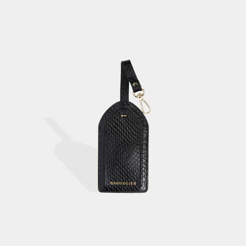Bandolier Luggage Tag - Black Python/Gold