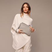 Wristlet Clutch - Greige/Silver Bags Bandolier 