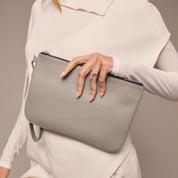 Wristlet Clutch - Greige/Silver Bags Bandolier 