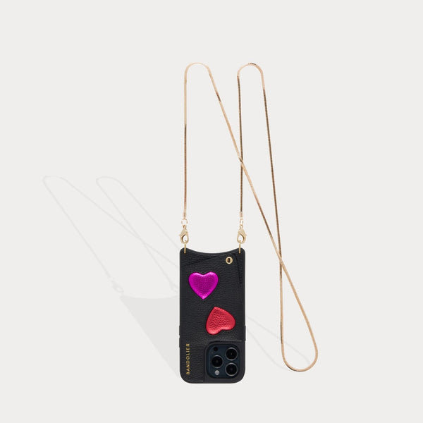 Gia Crossbody Bandolier - Black Heart/Gold