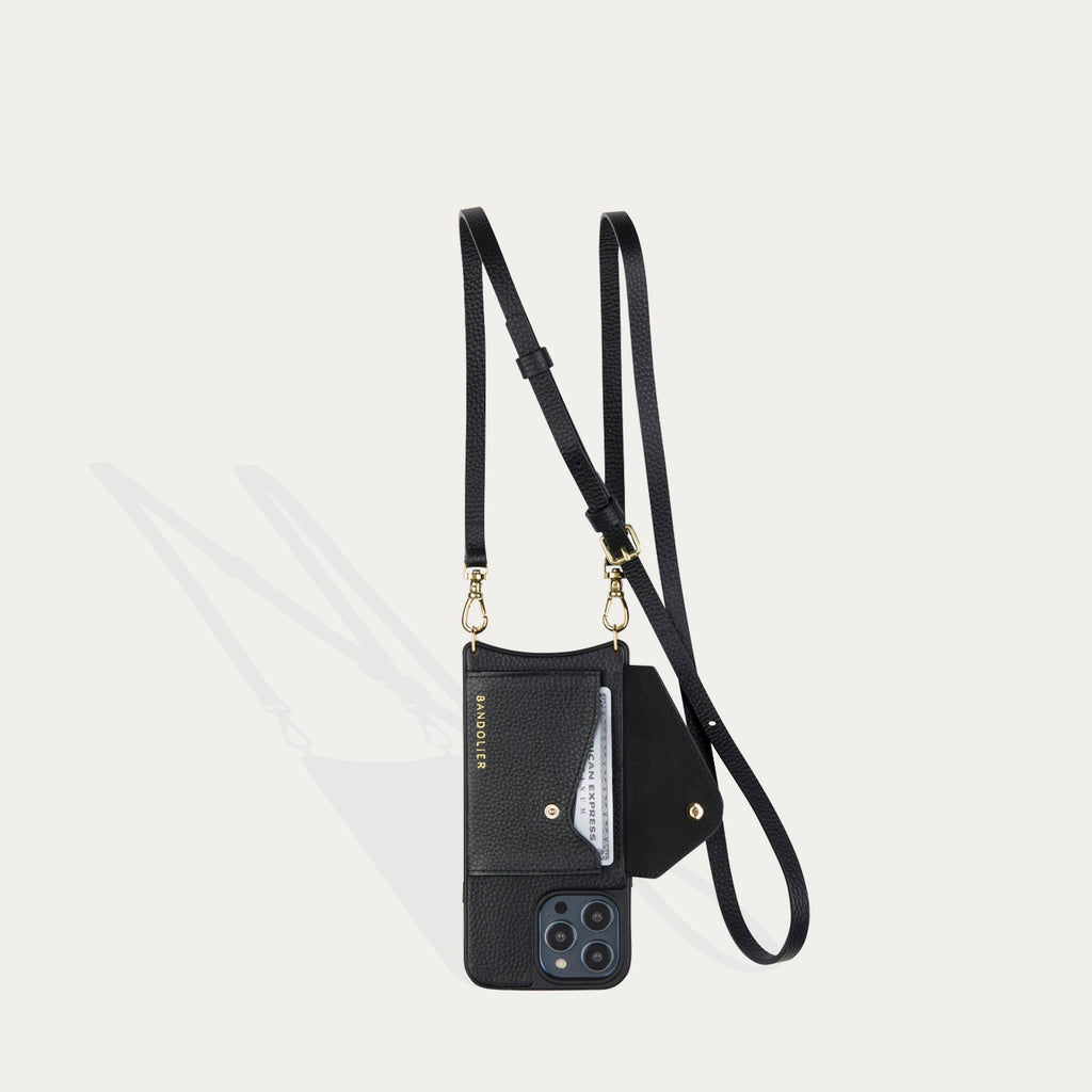 Donna Side Slot Crossbody Bandolier - Black/Gold