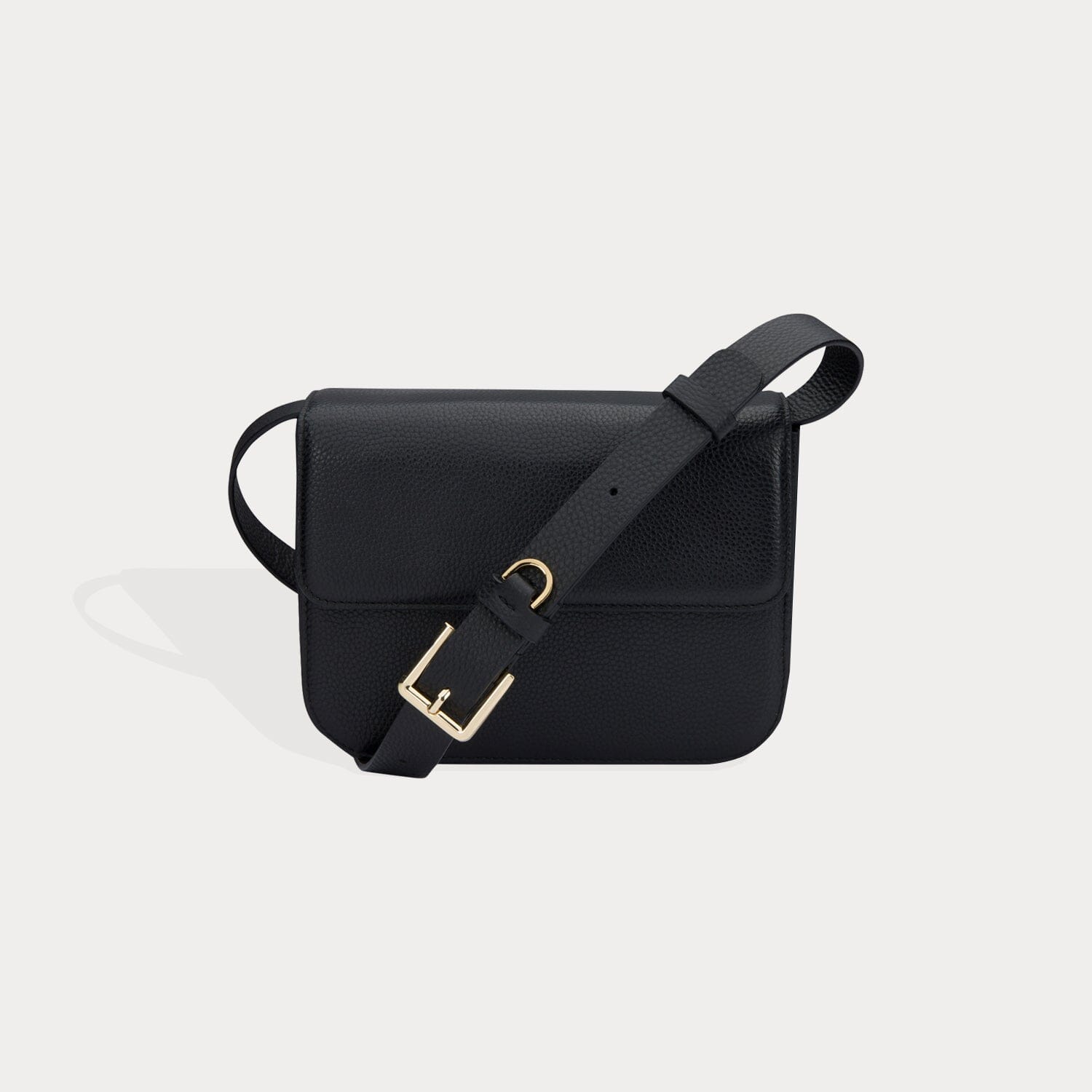 Ava black leather mini crossbody bag