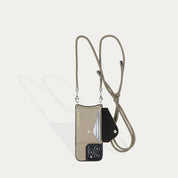 Julian Pebble Leather Crossbody Bandolier - Greige/Silver Bandolier 