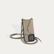 Julian Pebble Leather Crossbody Bandolier - Greige/Silver Bandolier 