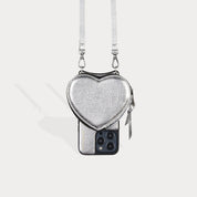 Willa Heart Pouch Bandolier - Metallic Silver/Silver Accessories Bandolier 