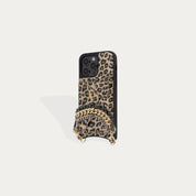 Sabrina Vegan Wristlet - Glitter Cheetah/Gold Bandolier 