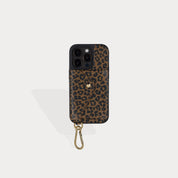 Gigi O-ring Wristlet - Dark Leopard/Gold Bandolier 